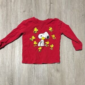 Peanuts Red Snoopy and Woodstock Long Sleeve Tee